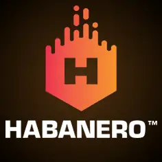 โลโก้ HABANERO อักษรสีขาวพร้อมสัญลักษณ์ตัว H สีส้มบนพื้นดำ