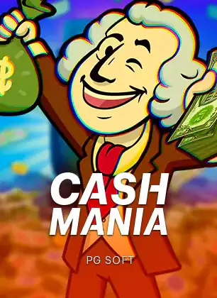 ภาพปกเกมสล็อต Cash Mania พร้อมข้อความชื่อเกมสีสดใส